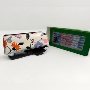 Kate Spade Sunset Bloom Pens and Garden Floral Pencil Case with Tags